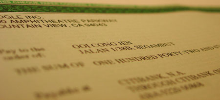 Google Adsense Cheque